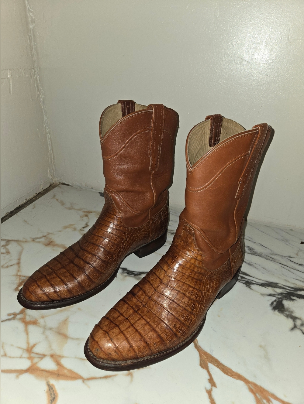 Tecovas The Earl Roper Mens Boots  11 1/2 D Caiman Exotic Skin Retails  $750.00